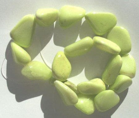 16 inch strand of 20x30mm Coated Lime Howlite Nuggets