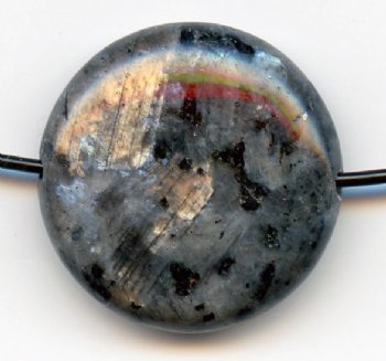 1, 20x7mm Blue Labradorite Coin Bead