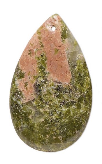1, 25x16mm Unakite Smooth Teardrop Pendant