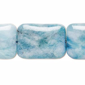 1, 25x16mm Emulated Larimar Rectangle Bead