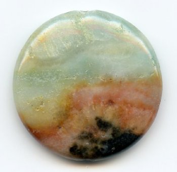1 30mm Natural Amazonite Disk Bead