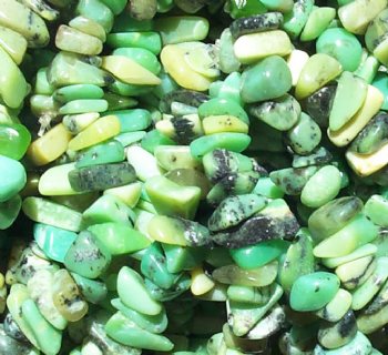 36 inch strand of Grass Turquoise Chips