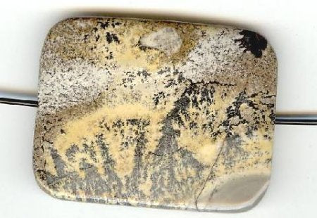 1 40x30mm Artistic Stone Flat Rectangle Bead
