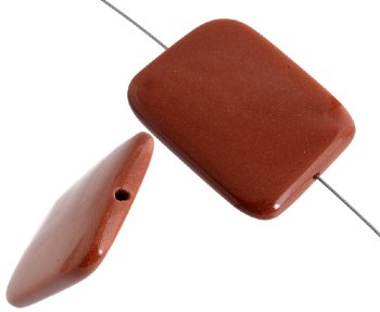 1 40x30mm Goldstone Flat Rectangle Bead