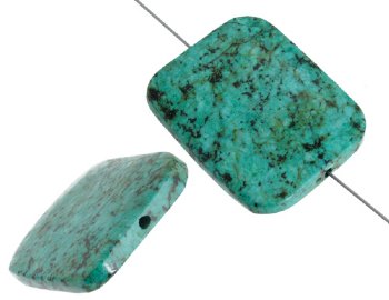 1, 40x30mm African Turquoise Flat Rectangle Bead