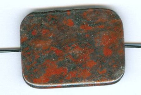 1 40x30mm Breciated Jasper Flat Rectangle Bead