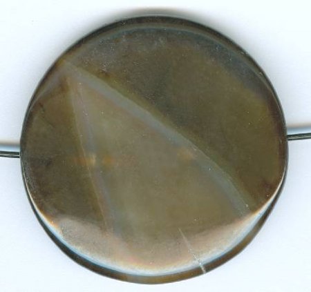 1 44mm Brown Banded Agate Coin Bead