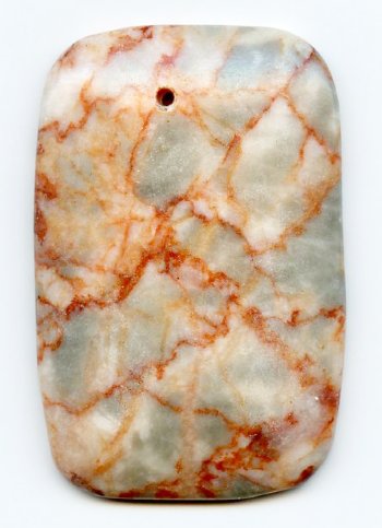 1 46x30mm Red Zebra Jasper Rectangle Pendant