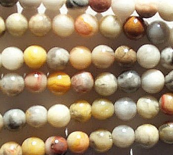 16 inch strand of 4mm Round Crazy Lace Agate Beads