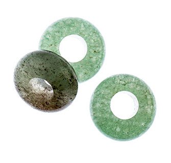 2, 4x10mm Large Hole Boho Rondelle Green Aventurine Beads