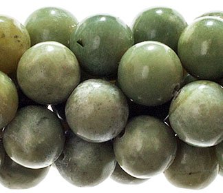 16 inch strand of 8mm Round Green Jasper Beads