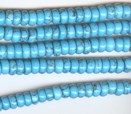 16 inch strand of 4x8mm Turquoise Heishe