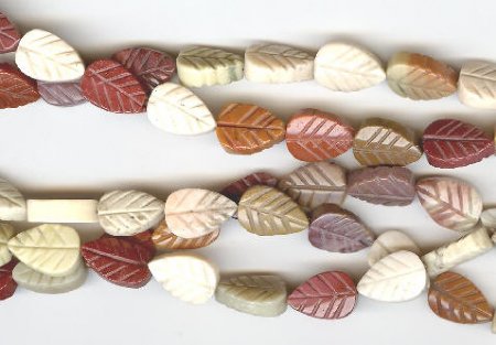 16 inch strand of 12x8mm Mookite Leaves