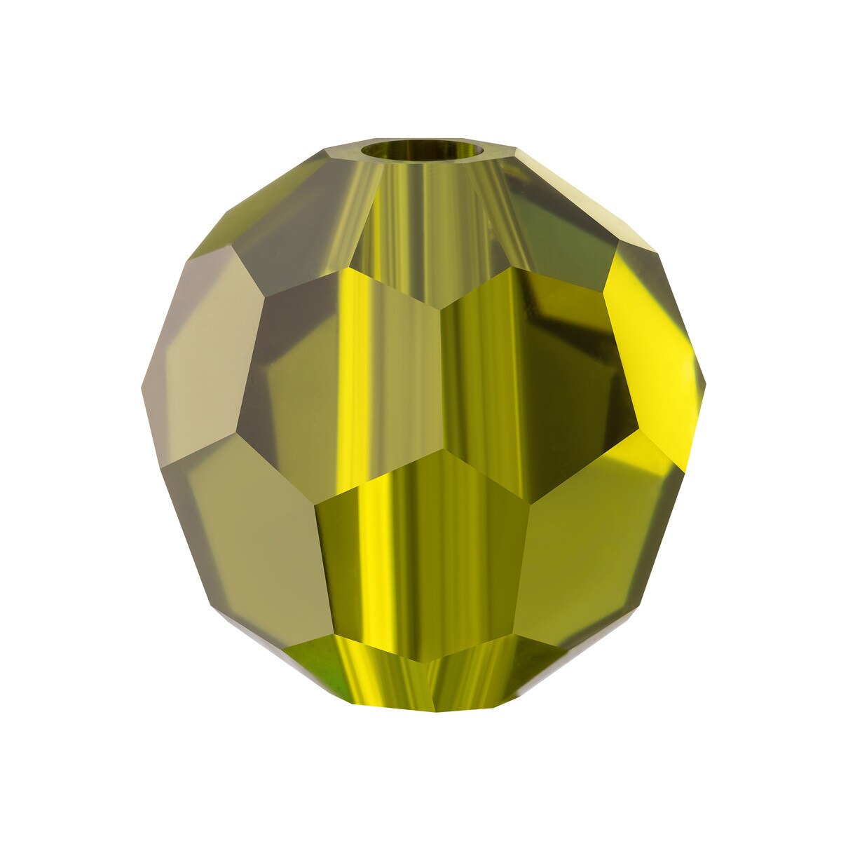 12, 8mm Faceted Round Olive Preciosa Crystal Beads
