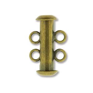 5 sets of 17x10mm Brass Oxide 2-Strand Tube Clasps