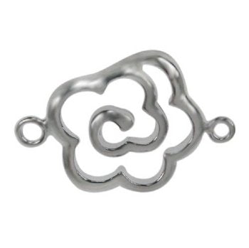 1 14x7.5mm Sterling Silver Open Flower Connector Link