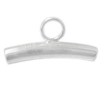 SS292 1, 11x2mm Curved Sterling Silver Tube with 3mm Loop