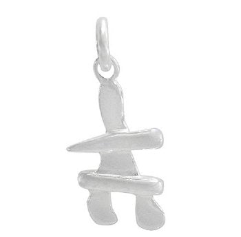 1 15x10mm Sterling Silver Inukshuk Charm Pendant