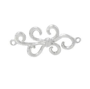 1, 21x11mm Sterling Silver Fancy Curl Connector Link