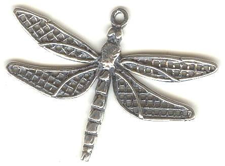 SS5057 1 26x35mm Sterling Silver Dragonfly Pendant