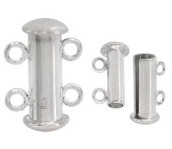 SS3082 1 16x12mm Sterling Silver Two Strand Tube Clasp