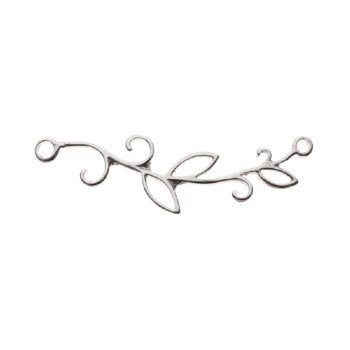SS4170 1, 32x8mm Sterling Silver Leaf and Branch Connector Bar / Link
