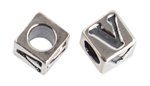 Sterling Silver Alphabet Bead Letter V