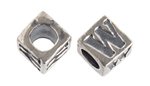 Sterling Silver Alphabet Bead Letter W