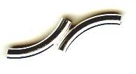 SS9424 Sterling Silver 1 14x2mm Double Curved Tube