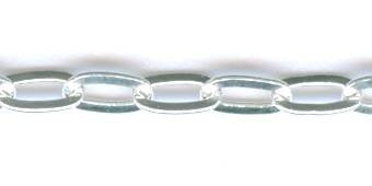 1 Foot 3x2mm Sterling Silver Flat Oval Link
