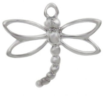 1 12x8mm Sterling Silver Dragonfly Charm Pendant