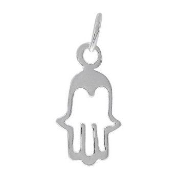 1, 12x8mm Sterling Silver Open Hamsa Charm Pendant
