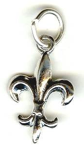 SS069 1 Sterling Silver 18x12mm Fleur de Lis Charm