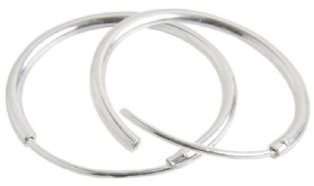 SS2312 1 Pair of 14mm Sterling Round Hinged Ear Hoops