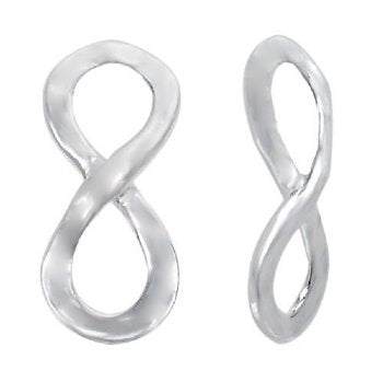 1 15.5x6.5mm Sterling Silver Infinity Link