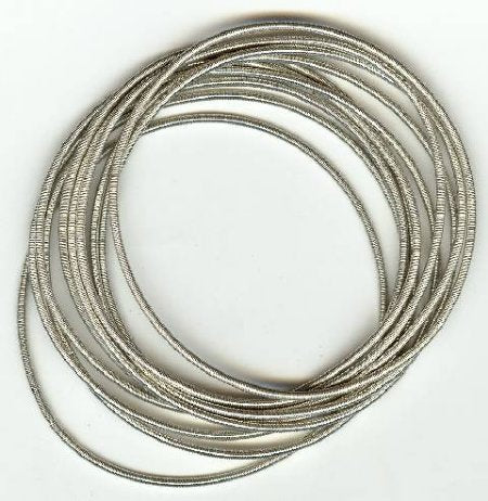 Pack of 10 50mm Coiled Stretch Bracelet - Antique Silver