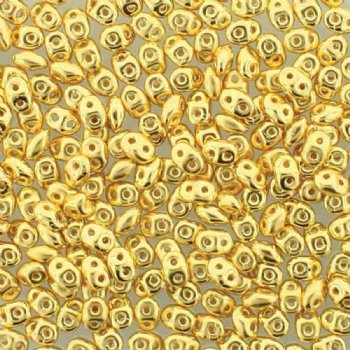 DUO-05GP 5 Grams 24K Gold Plated 2.5x5mm Superduo Beads