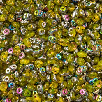 DUO80020- 10 Grams Amber Vitrail 2.5x5mm Superduo Beads