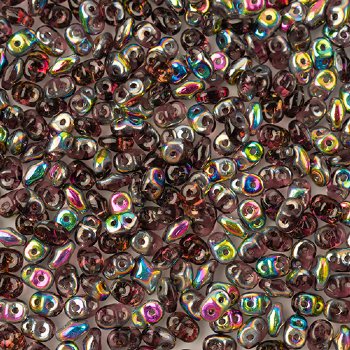 DUO20060- 10 Grams Amethyst Vitrail 2.5x5mm Superduo Beads