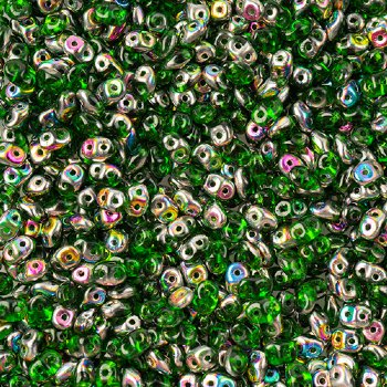 DUO50050 - 10 Grams Chrysolite Vitrail 2.5x5mm Superduo Beads