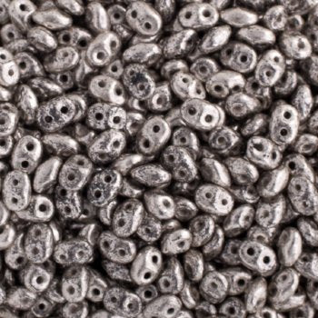 DUO-81002 10 Grams Opaque Jet Silver Paste Lustre 2.5x5mm Superduo Beads