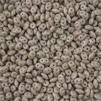 DUO-43020 - 10 Grams Opaque Grey 2.5x5mm Superduo Beads