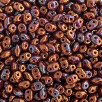 10 Grams Opaque Red Iris Lustre 2.5x5mm Superduo Beads