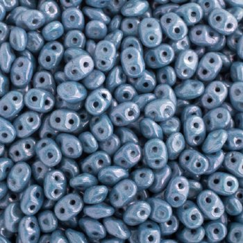 10 Grams Opaque Blue Lustre 2.5x5mm Superduo Beads