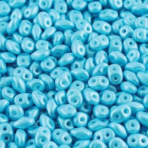 DUO24008 - 10 Grams Pearl Shine Aqua 2.5x5mm Superduo Beads