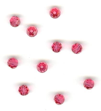10 4mm Round Swarovski - Indian Pink