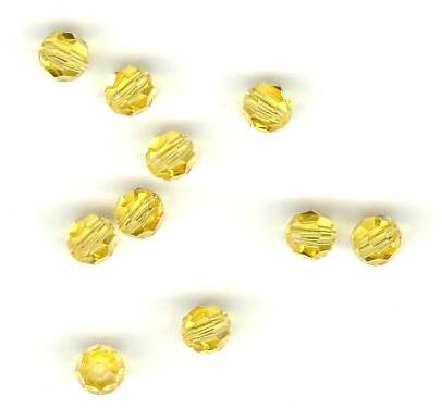 10 4mm Round Swarovski Light Topaz