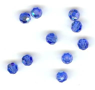 10 4mm Round Swarovski Sapphire AB