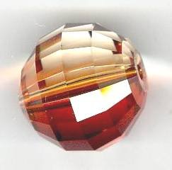 1 16mm Round Chessboard Swarovski Beads - Red Magma