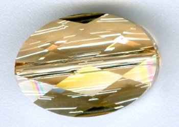 1 14x10mm Golden Shadow Swarovski Oval Bead